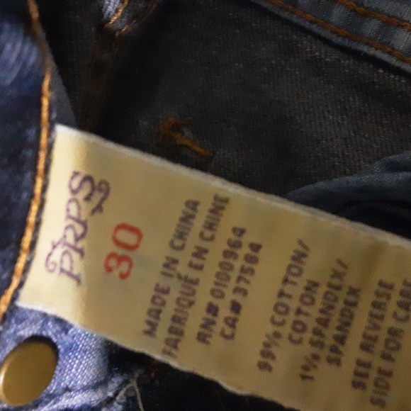 Prps jean butterfly button blue men 30 straight distressed  western rodeo casual - Picture 7 of 8